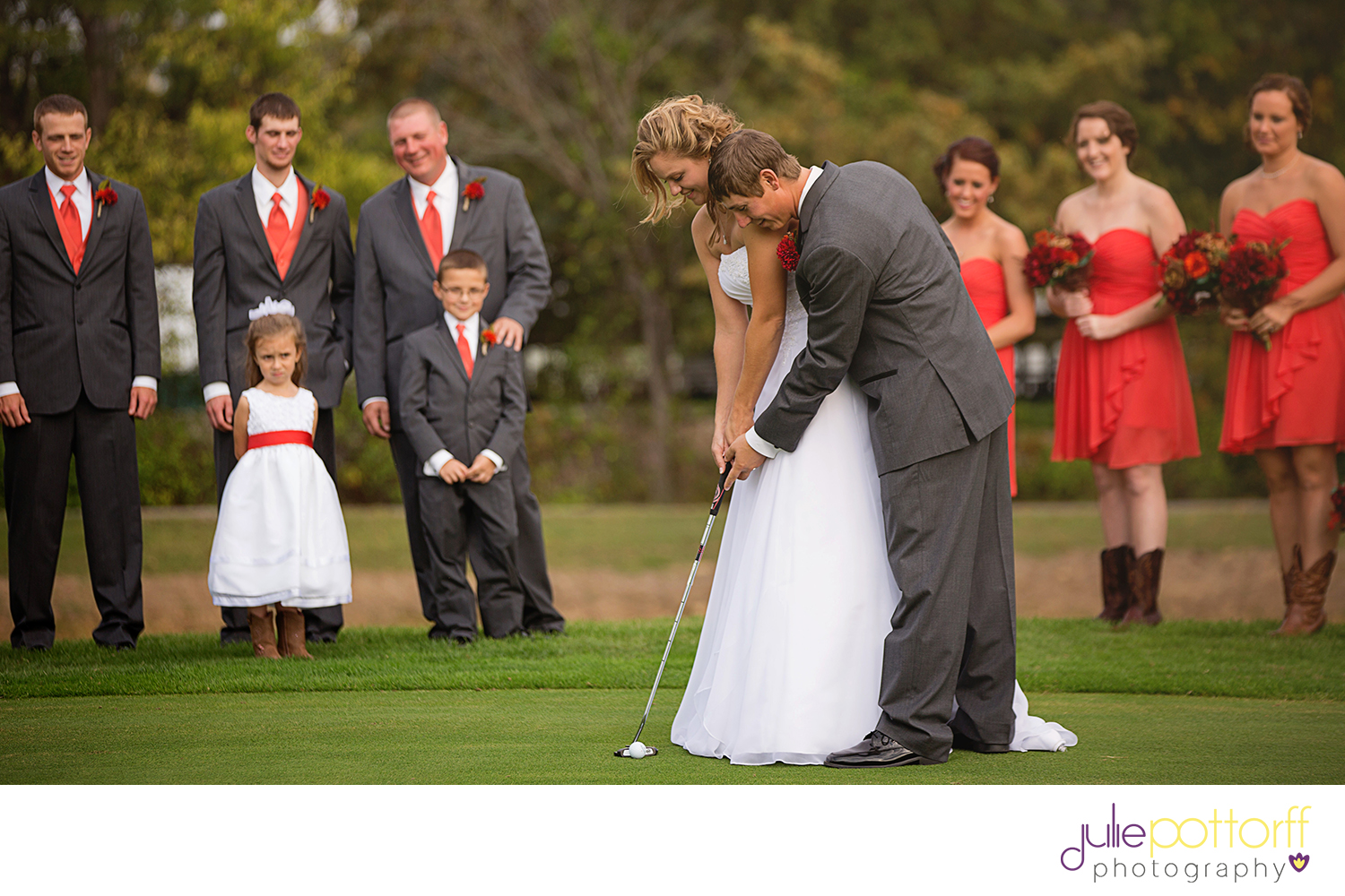 bride groom golf pics